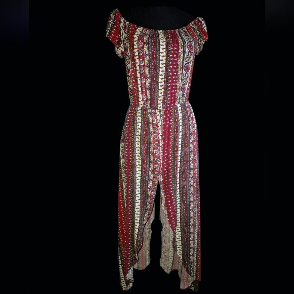 Flirtatious Fun: Ambiance Maxi Dress with Shorts Hi-Low style/Skort Size L